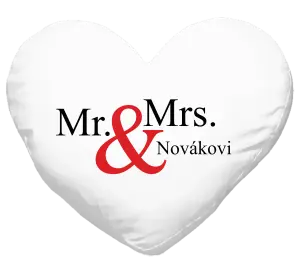 Vankúš Mr. & Mrs. s vlastním příjmením - kopie