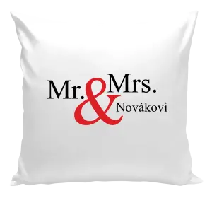 Vankúš Mr. & Mrs. s vlastním příjmením - kopie