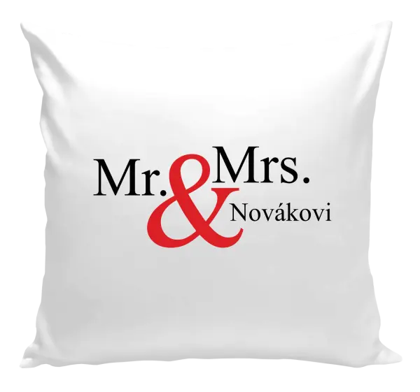 Vankúš Mr. & Mrs. s vlastním příjmením - kopie
