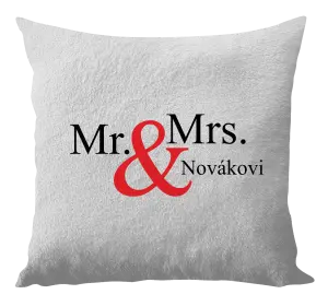 Vankúš Mr. & Mrs. s vlastním příjmením - kopie