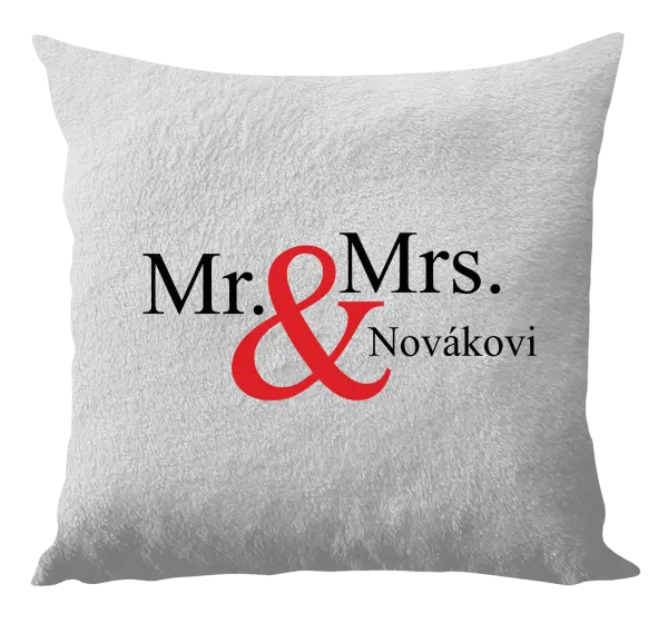 Vankúš Mr. & Mrs. s vlastním příjmením - kopie
