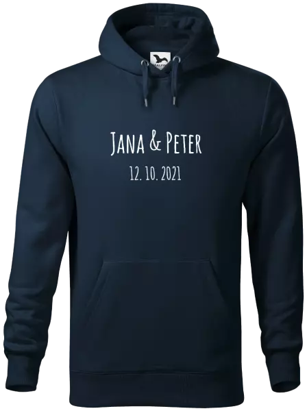 Pánska mikina Jména a datum písmo 1 - kopie