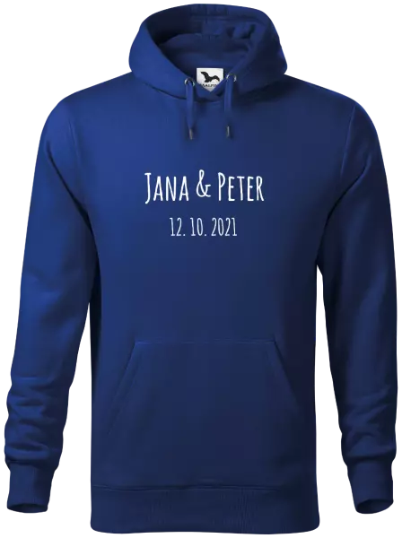 Pánska mikina Jména a datum písmo 1 - kopie