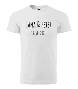 Pánske tričko Jména a datum písmo 1 - kopie
