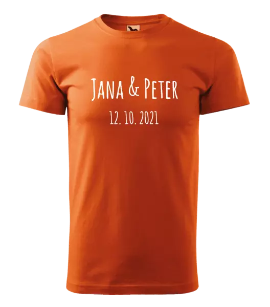 Pánske tričko Jména a datum písmo 1 - kopie
