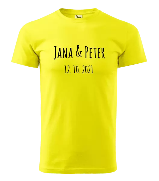 Pánske tričko Jména a datum písmo 1 - kopie