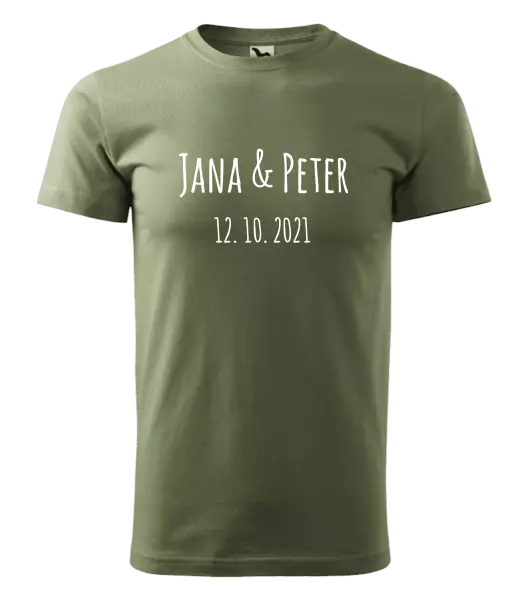 Pánske tričko Jména a datum písmo 1 - kopie