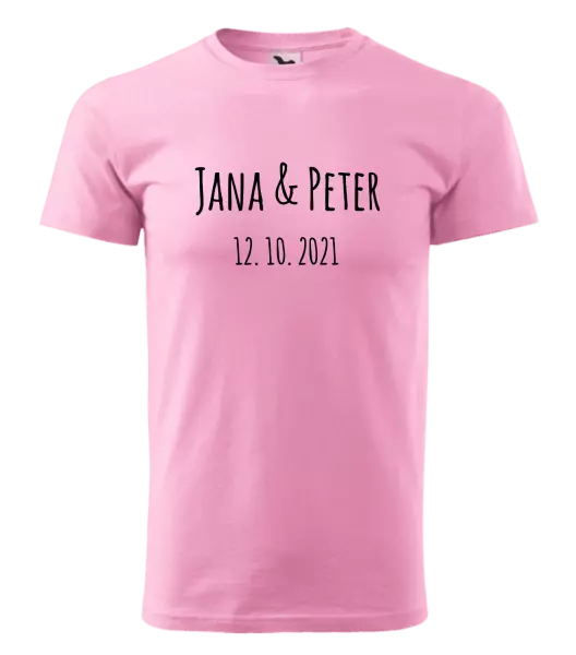 Pánske tričko Jména a datum písmo 1 - kopie