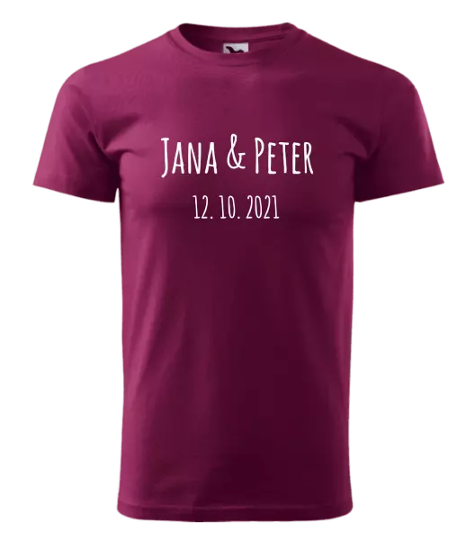 Pánske tričko Jména a datum písmo 1 - kopie