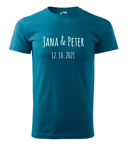 Pánske tričko Jména a datum písmo 1 - kopie