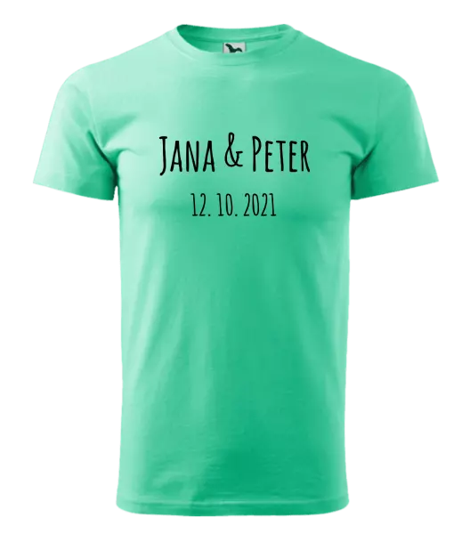 Pánske tričko Jména a datum písmo 1 - kopie