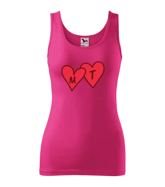 Dámske tielko Iniciály v srdíčku se jmény - kopie