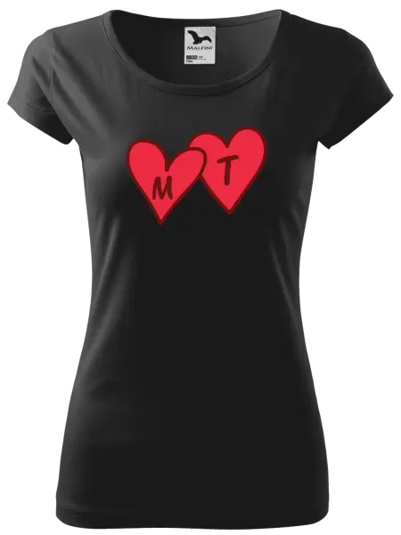 Dámske tričko Iniciály v srdíčku se jmény - kopie