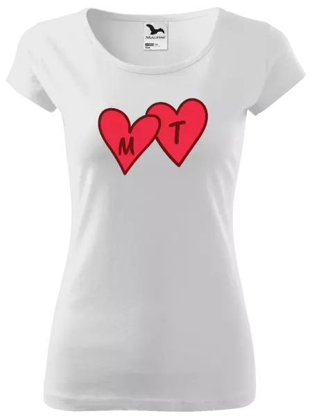 Dámske tričko Iniciály v srdíčku se jmény - kopie