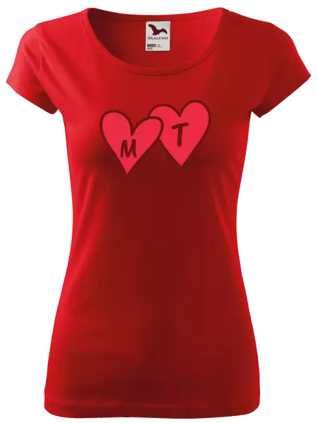 Dámske tričko Iniciály v srdíčku se jmény - kopie