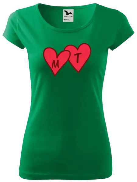 Dámske tričko Iniciály v srdíčku se jmény - kopie