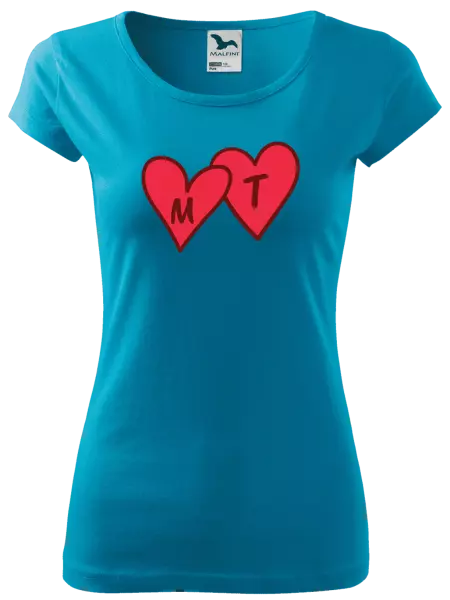 Dámske tričko Iniciály v srdíčku se jmény - kopie