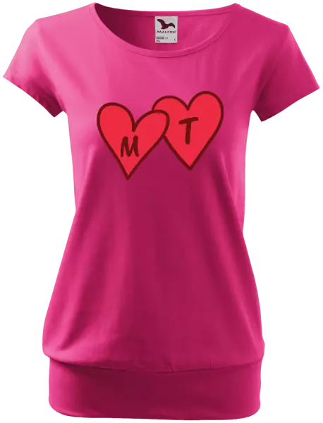 Dámske tričko Iniciály v srdíčku se jmény - kopie