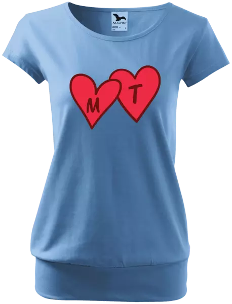 Dámske tričko Iniciály v srdíčku se jmény - kopie