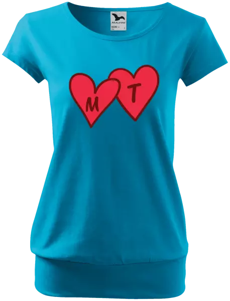 Dámske tričko Iniciály v srdíčku se jmény - kopie