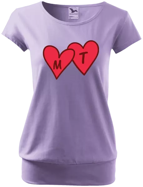 Dámske tričko Iniciály v srdíčku se jmény - kopie