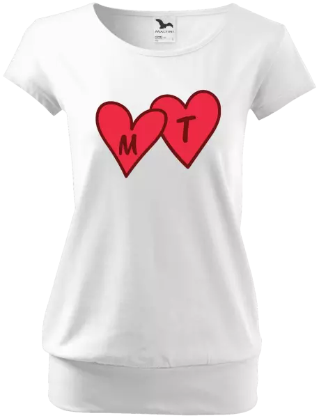 Dámske tričko Iniciály v srdíčku se jmény - kopie