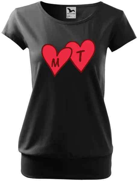 Dámske tričko Iniciály v srdíčku se jmény - kopie