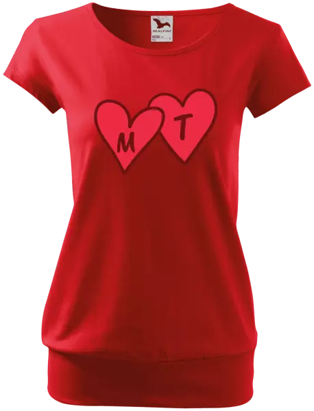 Dámske tričko Iniciály v srdíčku se jmény - kopie