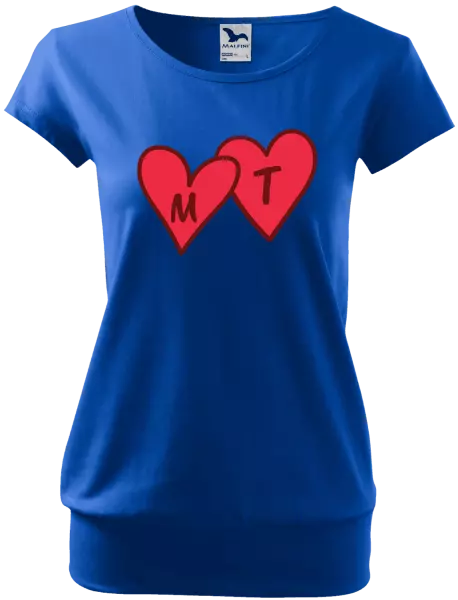 Dámske tričko Iniciály v srdíčku se jmény - kopie