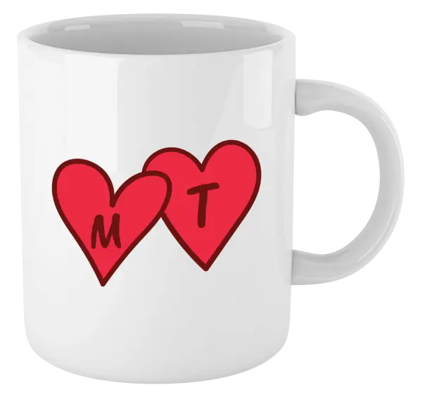 Hrnček Iniciály v srdíčku se jmény - kopie