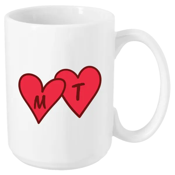Hrnček Iniciály v srdíčku se jmény - kopie