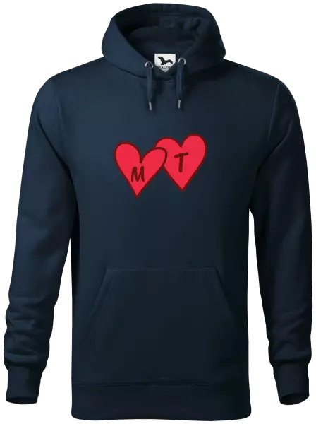 Pánska mikina Iniciály v srdíčku se jmény - kopie