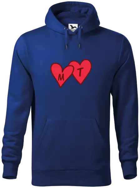 Pánska mikina Iniciály v srdíčku se jmény - kopie