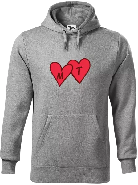 Pánska mikina Iniciály v srdíčku se jmény - kopie