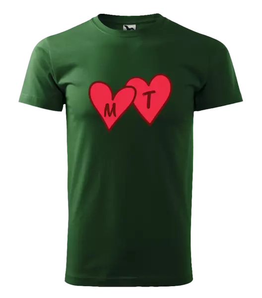 Pánske tričko Iniciály v srdíčku se jmény - kopie