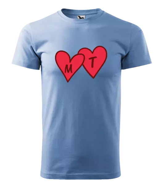 Pánske tričko Iniciály v srdíčku se jmény - kopie