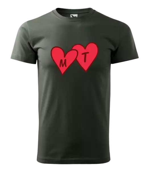 Pánske tričko Iniciály v srdíčku se jmény - kopie