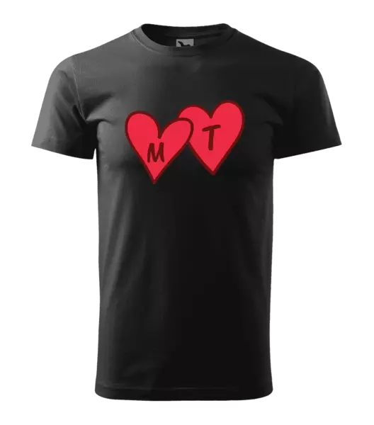 Pánske tričko Iniciály v srdíčku se jmény - kopie