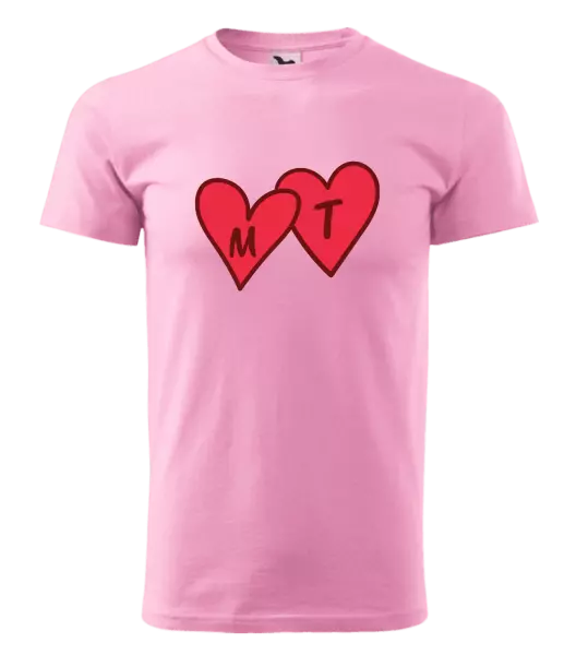 Pánske tričko Iniciály v srdíčku se jmény - kopie