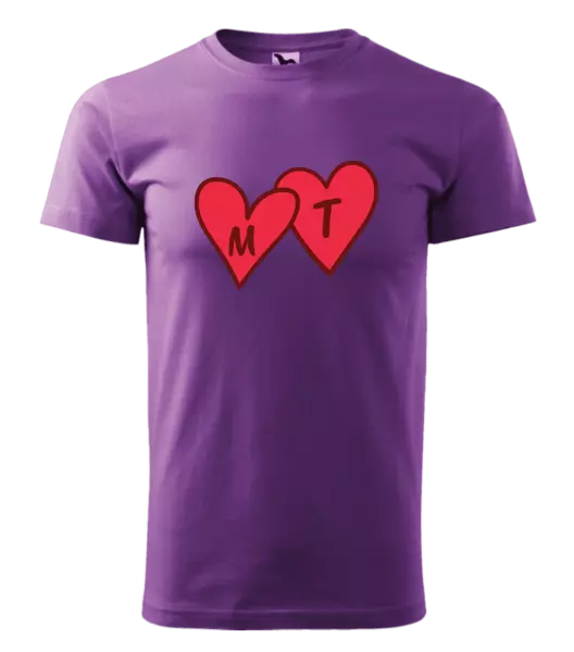 Pánske tričko Iniciály v srdíčku se jmény - kopie