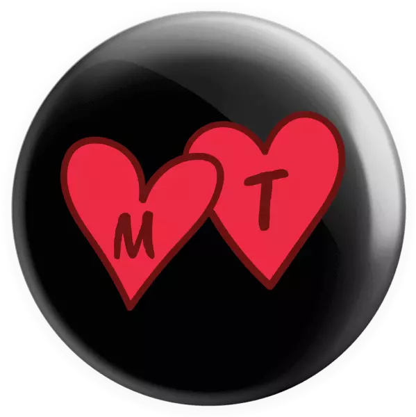 Placka Iniciály v srdíčku se jmény - kopie