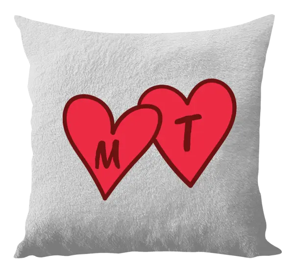 Vankúš Iniciály v srdíčku se jmény - kopie