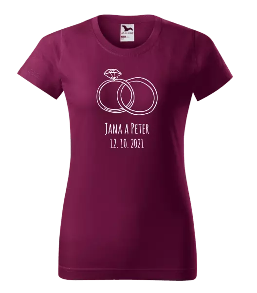 Dámske tričko Prsteny se jmény - kopie