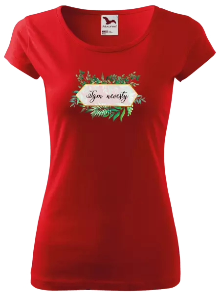 Dámske tričko Tým nevěsty - zelené listy - kopie