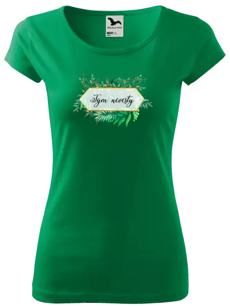 Dámske tričko Tým nevěsty - zelené listy - kopie