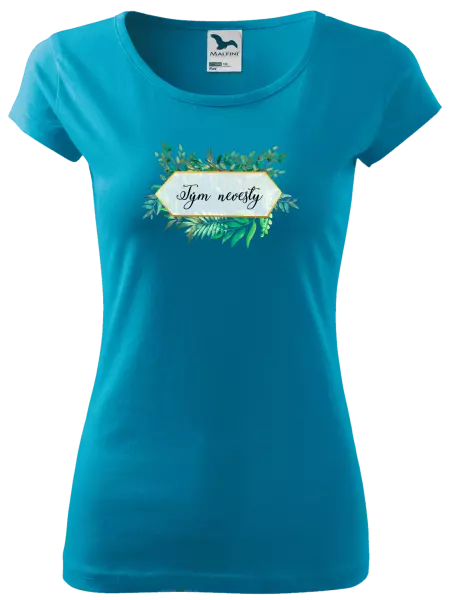 Dámske tričko Tým nevěsty - zelené listy - kopie