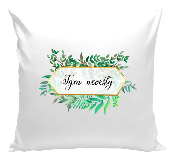 Vankúš Tým nevěsty - zelené listy - kopie
