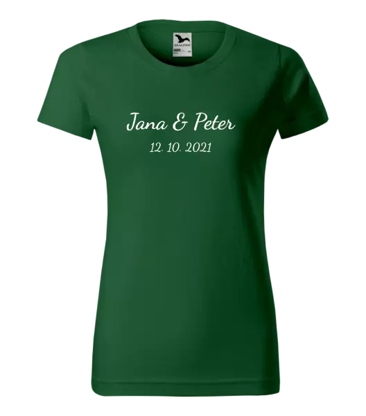 Dámske tričko Jména a datum písmo 2 - kopie