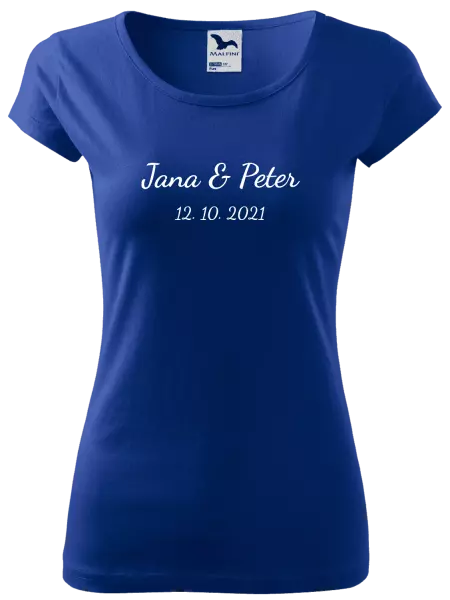 Dámske tričko Jména a datum písmo 2 - kopie