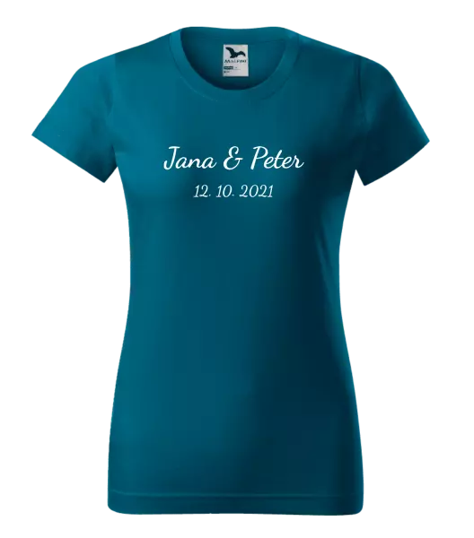 Dámske tričko Jména a datum písmo 2 - kopie